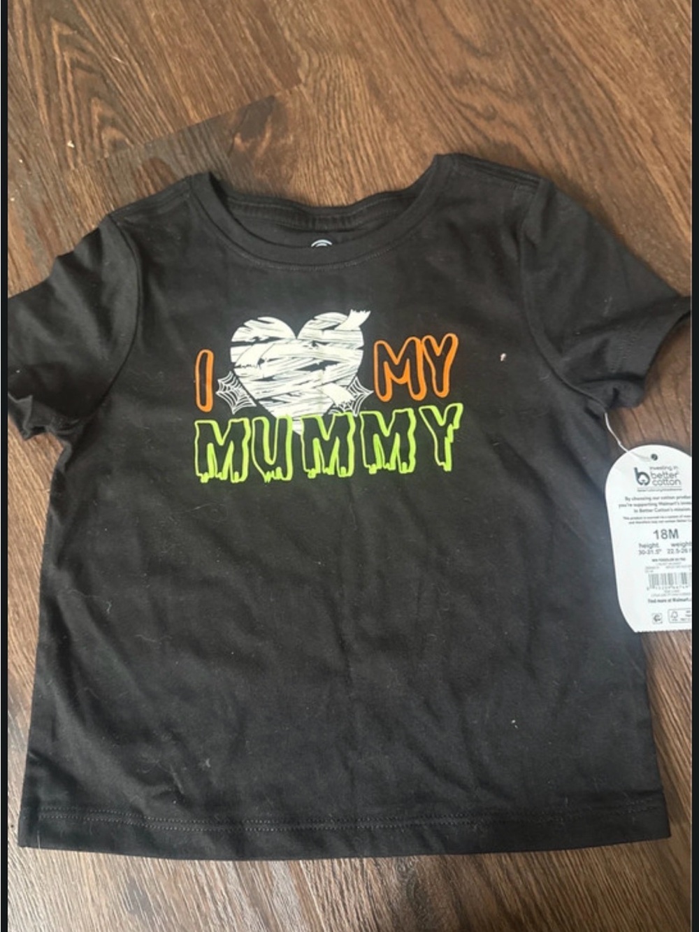 Black "I Heart My Mummy" Graphic Kids T-Shirt